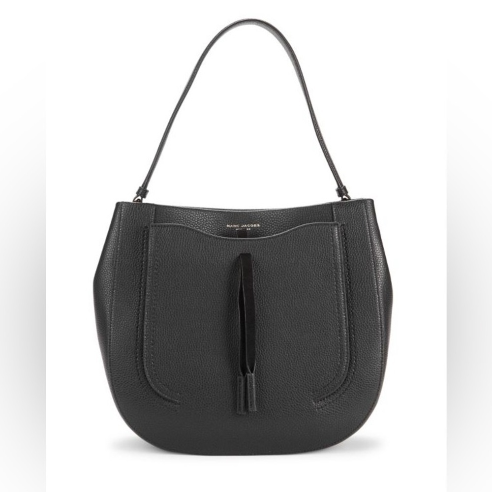 Marc Jacobs Maverickโ Black Pebbled Leather Hobo Shoulder Bag